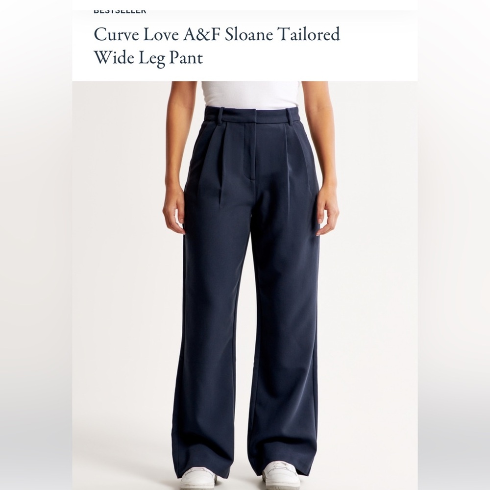 Curve Love A&F Sloane Tailored Wide Leg Pant